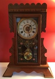 WALNUT KITCHEN CLOCK 8 DAY 