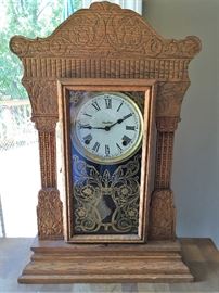 OAK KITCHEN CLOCK 8 DAY TIME & STRIKE 