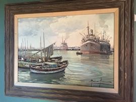 SHIP PAINTING BY MARIANO MORENO - ITALY & SOUTH AMERICA 