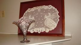 Intricate Design Silver Plate Fan Vase with insert