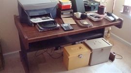 Kodak 500 Projector, Computer Desk, HP Printer, Office Misc., 8 Track Player