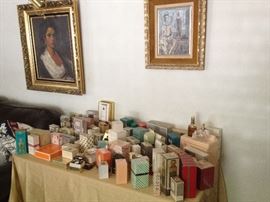 Rare perfume 40s, 50s, 60s, 70s, 80s, antique perfume bottles, crystal perfume bottles, original art oil paintings