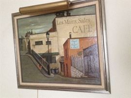 50s mid-century modern art, gravel art by Ellen Corby of The Walton's and Sabrina with Audrey Hepburn