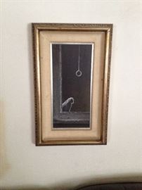mid-century modern art work, oil painting
