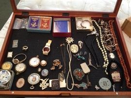  Ellen Corby’s jewelry, fine and costume, watches, pocket watches, vintage pens