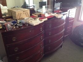 1940s Cherry wood dresser and nightstand, Ellen Corby’s jewelry, fine and costume, watches, pocket watches, vintage purses