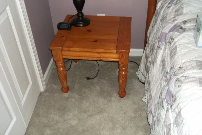 Pine table to match the wrought iron bed