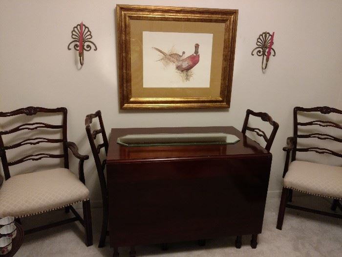 gate leg table with four chairs