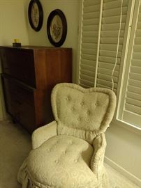 clipper chair and modern dresser