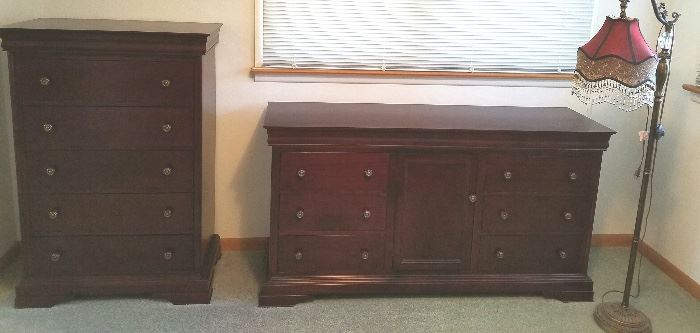 Dressers and old floor lamp 