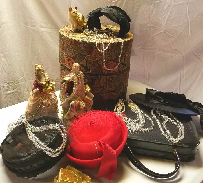Vintage Hats, jewels and handbags plus more