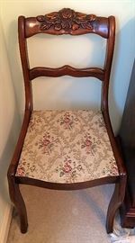 Carved Back Sewing Chair (Vintage Reupholstered)