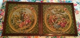 Two French Chateau Renaissance Style Tapestry Panels - Courting Couples