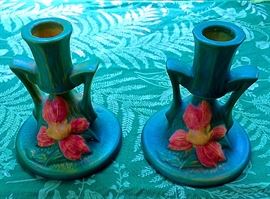 Roseville Pottery Candlesticks 