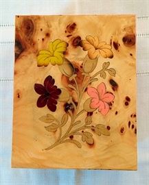 Small Fruitwood Inlaid Birds Eye Music / Ring Box