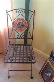 Iron & Mosiac Bistro Chair (Two Available)