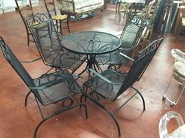 iron five piece patio set