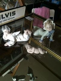 LLADRO ANGEL, LLADRO NATIVITY FIGURE (A11) AND LLADRO GIRL W/ PACIFIER (D18A)