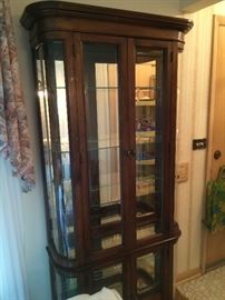 GORGEOUS MULTI-GLASS SHELF HARDWOOD CURIO CABINET (75.5"/36"/11")