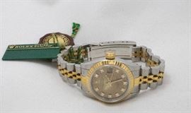 Lady Rolex Watch 18k Gold and Diamonds (never been Used),Brand new with tags