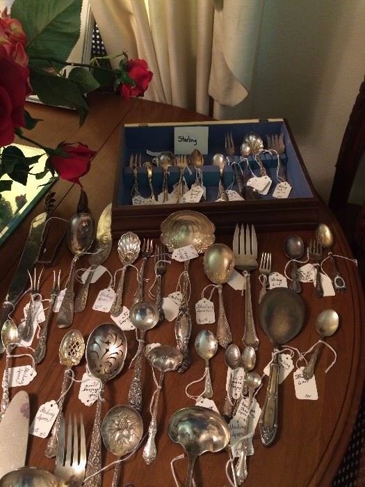 Great assortment of sterling serving pieces