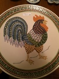 Janet Rothwoman (signed) rooster plate