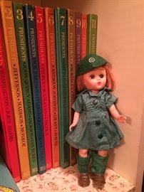 Vintage Girl Scout doll; children's books