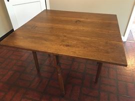 B1 Vintage 1960's drop leaf table 4' x 4' square 28" H