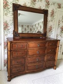 J1 Drexel Heritage French Accents Dresser (66"W 22" D 41" H) & Landscape Mirror (47" W 37" H)