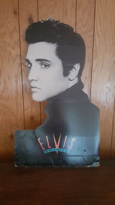 Collectible Elvis, cardboard poster.