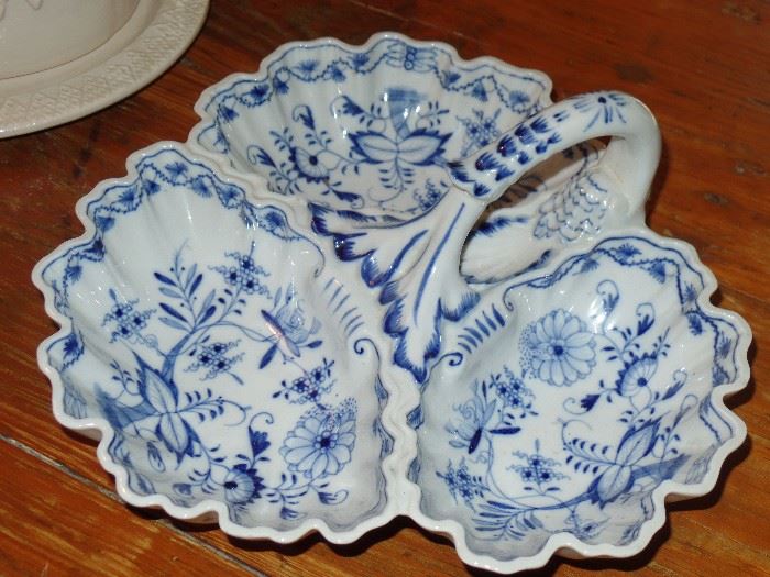 Lots of Blue and White-dishes, and smalls-this is Meissen