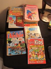 Old comics and postcards.