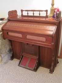 Antique pump organ by "Ruscher"