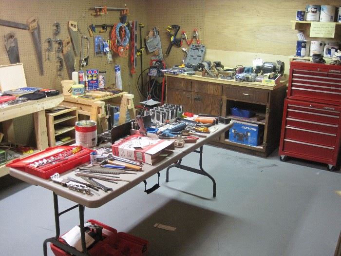 Tons of tools. Craftsman stacking tool chest.