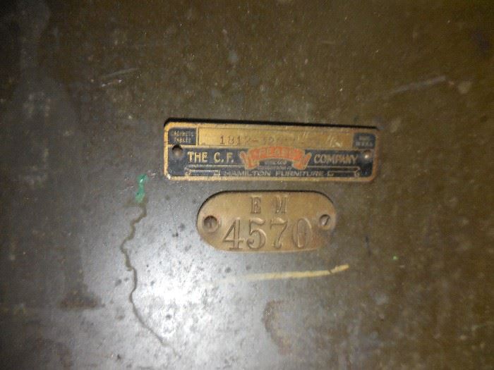 Brass Numbers, Hamilton Furniture Co.