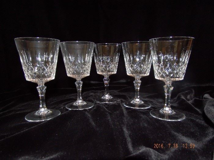 5 Fine Crystal wine glasses $40.00