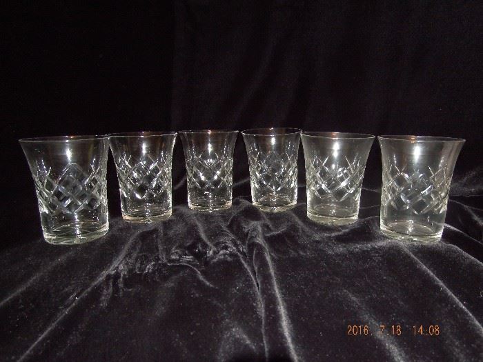 6 Fine crystal glasses $75.00