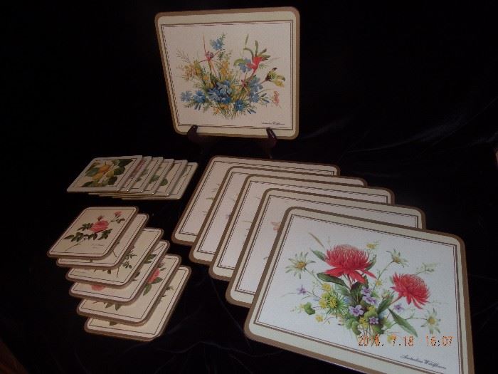 6 Acrylic Placemats and 12 coasters by Pimpernel $25.00