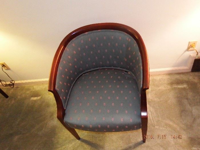 Upholstered Chair trimmed in wood $25.00