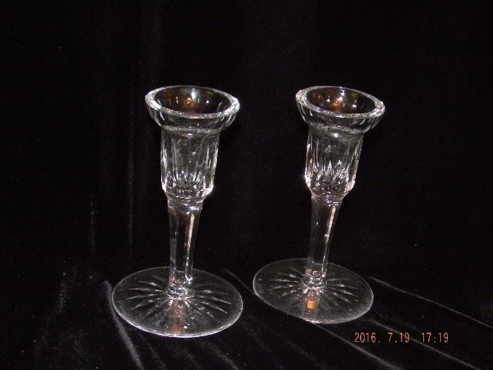 Waterford candle holders Acid etched Waterford on foot $15.00