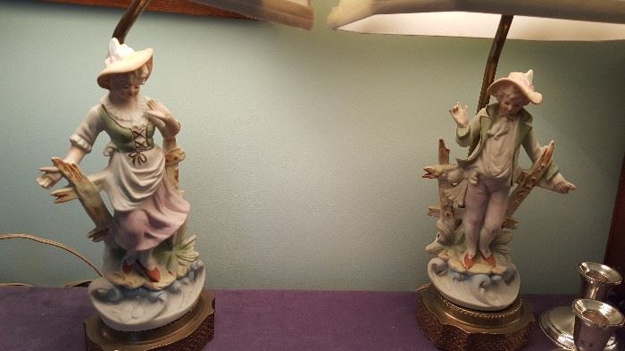 Pair of boudoir lamps