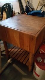 Butcher block table one of two