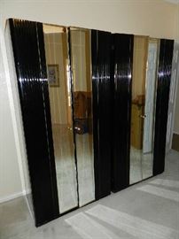 Modern Wardrobes - could be very cool as is or repainted!  Tons of storage - picture shows the 2 we have available for sale!