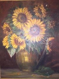 SUNFLOWER OIL ON CANVAS PAINTING