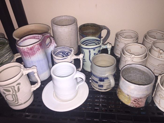 POTTERY GLAZED MUGS AND CUPS