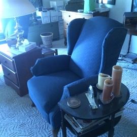 one of a pair of blue wing backs