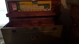 the inside of the cedar chest