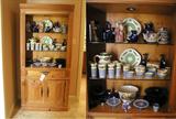 Thomasville Shelf Unit and Japanese Majolica & Cobalt