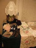 Victorian Lamp & Shoes