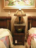 Marble Top Night Stand, 1920's Pairpoint Lamp